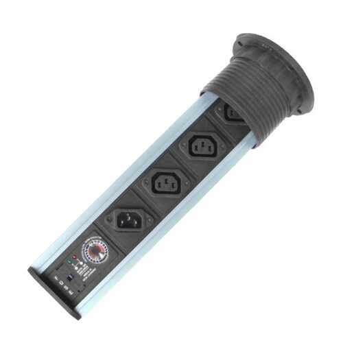 MX TOWER SURGE & SPIKE PROTECTOR 1 IN IEC 320-C14 & 3 OUT IEC 320-C13 (10 Amp) POP UP TYPE - UNIVERSAL SOCKETS