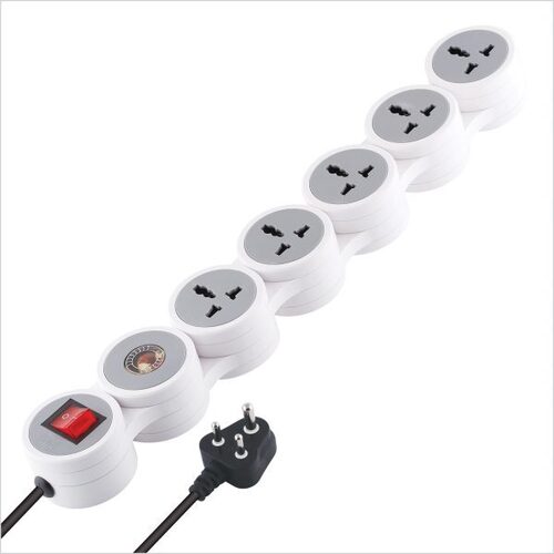 MX 5 Outlet Universal Sockets Snake Surge Protector & Spike Guard with 15 Amp Master Switch 1.5 mtr cord