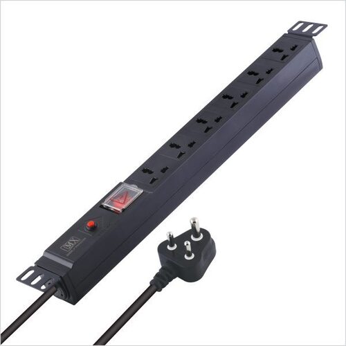 MX 6 Outlets Spike Protector of 10 Amp with 1 Switch and 1 Overload Circuit Breaker Wall Rack Mount & 360 Degree Rotatable Bracket