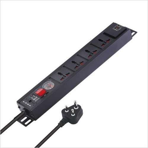 MX 4 यूनिवर्सल सॉकेट+2 पोर्ट USB चार्जर (2.1A) सर्ज प्रोटेक्टर - चाइल्ड सेफ्टी शटर के साथ 6 एम्पीयर और स्पाइक सप्रेसर MOV 1.5 मीटर केबल के साथ स्विच