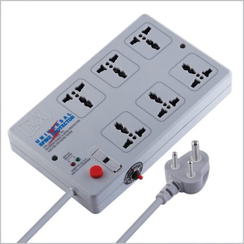 MX Surge Protector and Spike Protector with 6 Universal Socket Master Switch Power Indicator Built-in fuse With Circuit Breaker 1.5 mtr Cord Length