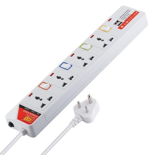 Mx 4 Outlet Power Strip With Universal Socket & 2 Usb Port Individual