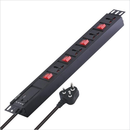 MX 4 Outlet Universal Socket 5 Amp with Individual Switch, Child safety shutter, Power Strip, Industrial Standard Aluminum Extrusion Body