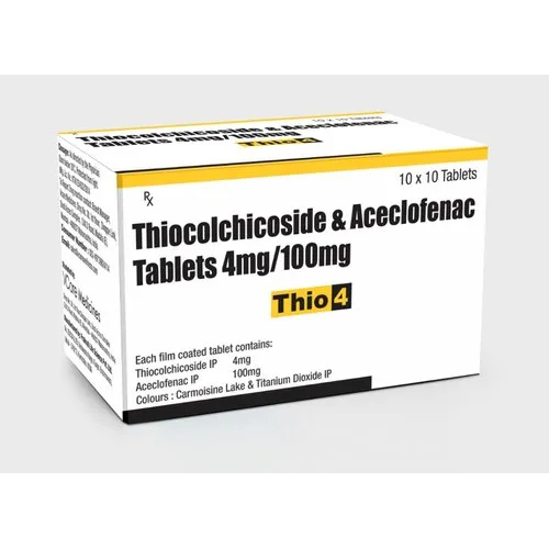 Aceclofenac and Thiocolchicoside Tablets 100mg 4mg
