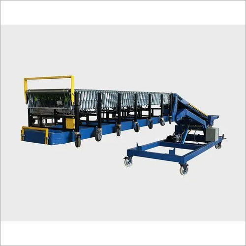 Container Loading Conveyor System - PVC/Rubber Material, 20-40 Feet Length, Blue Color | Semi-Automatic, Heat Resistant, Flat Belt Design