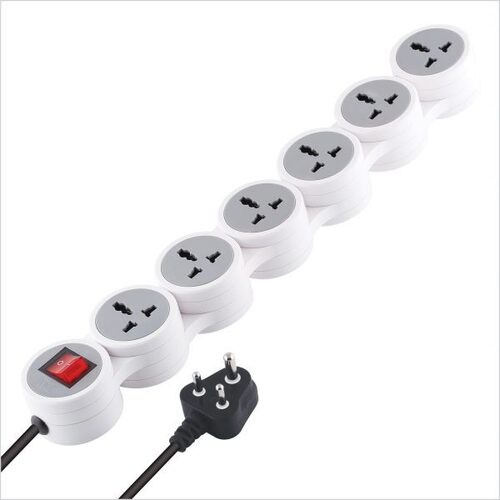 MX 6 OUTLET UNIVERSAL SOCKETS SNAKE POWER STRIP WITH 15 AMP MASTER SWITCH 1.5 MTR CORD