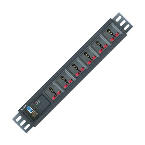 MX 6 Outlet Universal Power Strip 15 AMP. W Single Pole MCB MX-3411 (1.5 MTR)