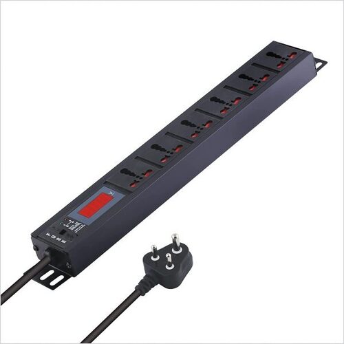 MX 6 Outlet Universal Power Strip with Live Voltage Display 6-16 AMP Wall Rack Mount 1.5m Power Cord (1.5M)