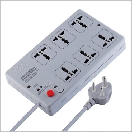 MX Power Strip with 6 Universal Socket, Master Switch, Power Indicator, Auto detect Wire Connection, 1.5 mtr Cord Length