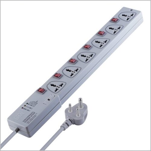 Mx Power Strip With 6 Universal Socket, Individual Switch For Each Socket, Power Indicator And Built-in Fuse 1.5 Mtr Cord Length