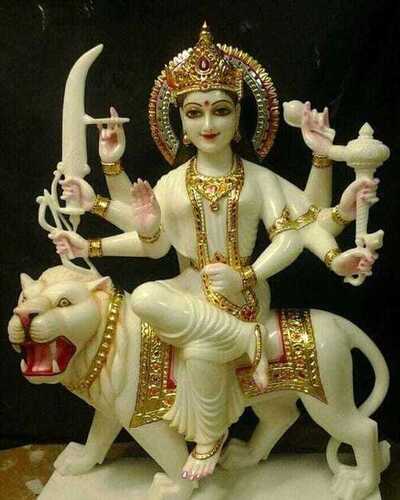 Lord Durga Marble Statue