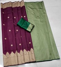 WOMEN BANARASI SILK WITH EXCLUSIVE JACQUARD WEAVING BORDER SAREE
