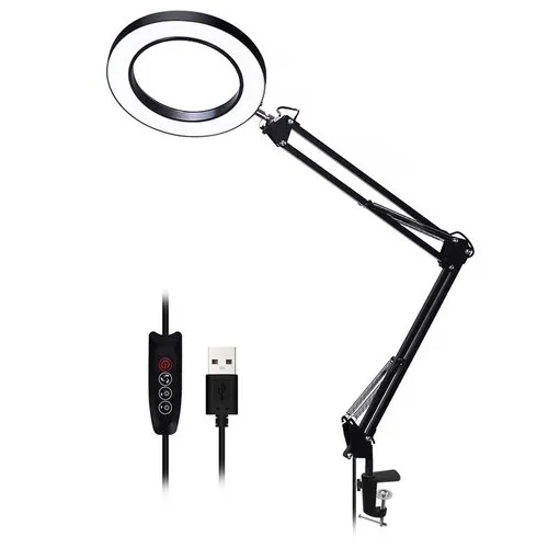 माइल्ड स्टील एलईडी मैग्निफायर टेबल यूएसबी डेस्कटॉप