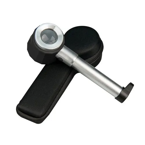 10 X Scale Optical Glass Lighting Metal Hand-Held Magnifier Dimension(L*W*H): 180*60*49Mm Millimeter (Mm)