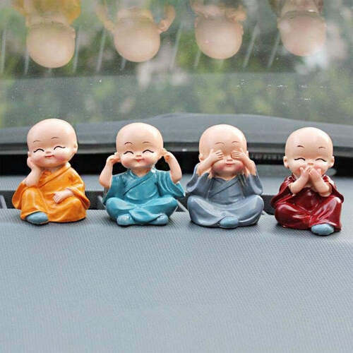 Multi / Assorted Baby Buddha 4Pc And Show Piece Used For House Office And Official Decorations Etc (4781)