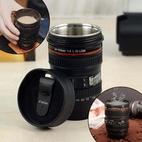 Plastic Camera Lens Stainless Steel Coffee Mug (4763)