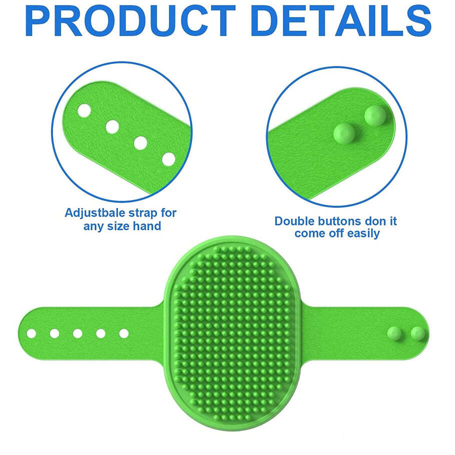 Puppies Pet Massage Rubber Bath Glove for Dogs Cats Rabbit and Hamster Grooming Shampoo Washing Hand Brush - 1 Piece (4911)