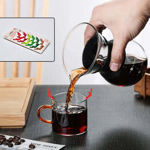 Silicone Deer Drink Marker Safe 16PCS Glass Identification Tag Lightweight Unique Durable for Party (1723)