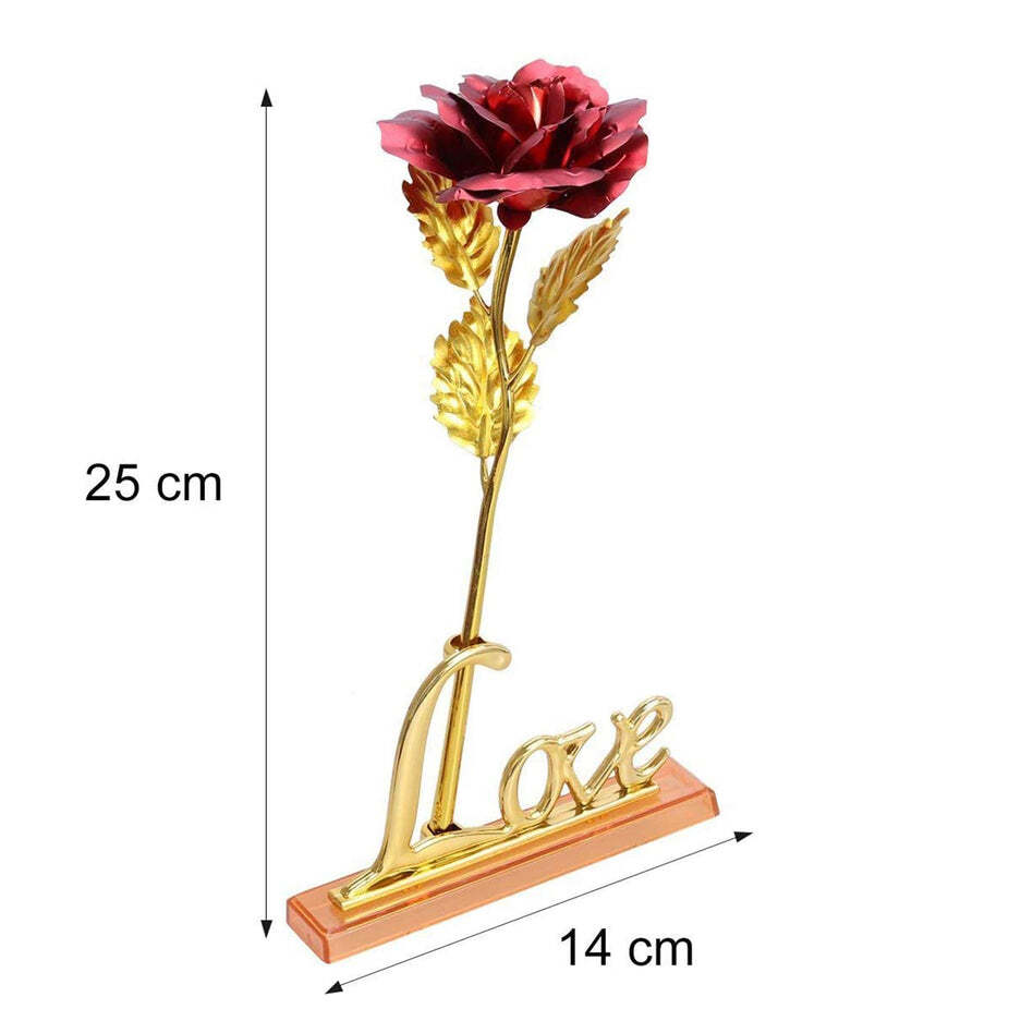 4k Gold Rose Gold Foil Plated Rose with LOVE Stand and Gift Box for Anniversary Birthday Wedding Christmas Thanks giving (4809)