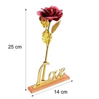 4k Gold Rose Gold Foil Plated Rose with LOVE Stand and Gift Box for Anniversary Birthday Wedding Christmas Thanks giving (4809)