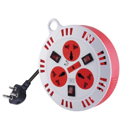 MX 3 आउटलेट यूनिवर्सल सॉकेट्स व्यक्तिगत सॉकेट स्विच के साथ स्पाइक गार्ड एक्सटेंशन बॉक्स फ्यूज प्रोटेक्शन और चाइल्ड सेफ्टी शटर -3 पिन x 6 मीटर पावर कॉर्ड