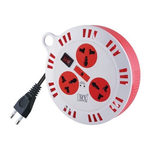 MX 3 Outlet Universal Sockets Spike Guard Extention Box with Master Switch Fuse Protection-2 Pin x 12 Meter Power Cord
