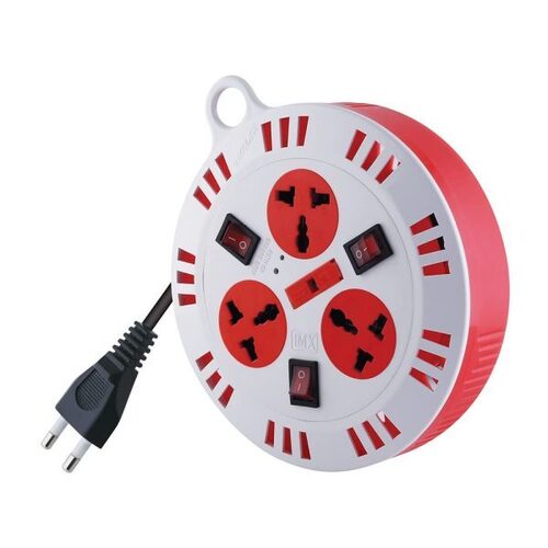 MX 3 Outlet Universal Sockets, Spike Guard Extention Box with Individual Switch Fuse Protection -2 Pin x 12 Meter Power Cord
