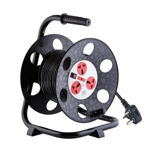 MX 3 Outlet Universal 5 Amp Sockets Extension Reel Extension Board with Single Master Switch 30 Meter - 3Pin Power Cord
