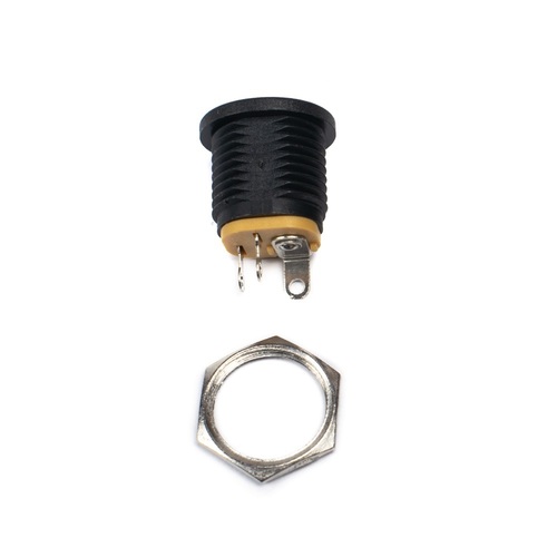 thumbnail interactive-video image 1 of 2.1 X 5.5mm Metal Round Panel Mount Female DC Connector Jack - Solder Type (1-20 Pieces) 1 of 6