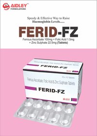 Ferrous Ascorbate eq. to elemental Iron 100mg  Folic Acid 1.5mg  Zinc Sulphate monohydrate eq. to elemental Zinc 22.5mg