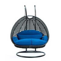 Family Swing Chair - Iron & Steel, 400 Lbs Capacity | Eco-friendly, Modern Design, Easy To Clean, Polished Black Finish