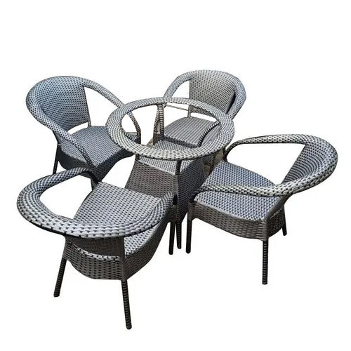 Grey Modern 4 Seater Wicker Furniture Set