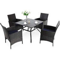 Black Outdoor Rattan Dining Set