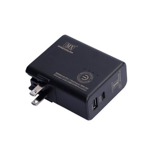 MX Premium 5000mAh 2 in 1 Dual Input 18W AC Charger with USB C PD Function