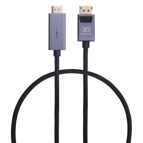 MX प्रीमियम डिस्प्ले पोर्ट पुरुष से HDMI पुरुष (LED के साथ) केबल 40G 100W 20V 5A ऑडियो-वीडियो के साथ और 4K 60Hz 1.8 मीटर