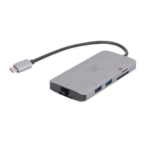 MX Premium Type-C DP1.4 Alt Mode Multi-Port Adapter with HDMI (4K 60Hz) USB-A3 RJ45 SD TF PD Charging or Data