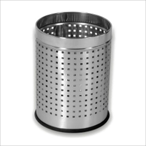 Steel Office Dustbin - Color: Silver