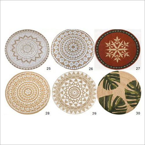 Round Braided Printed Jute Rugs