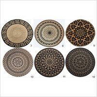 Round Braided Printed Jute Rugs