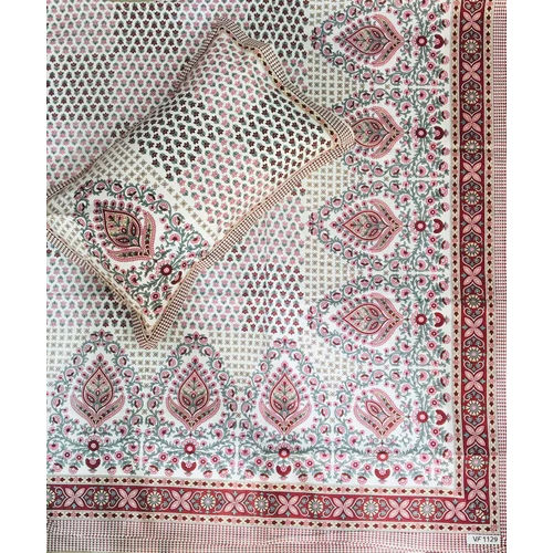 95x108 Inch Pure Cotton Jaipuri Bedsheet