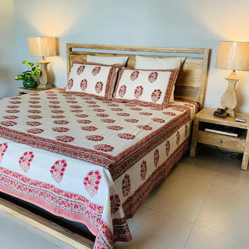 Traditional Mugal Print Bed Sheet