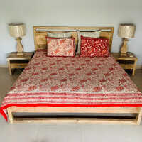 Scarlet Red Printed Bed Cover
