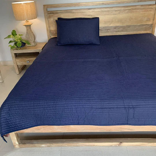 Dark Slate Blue Kantha Bed Cover