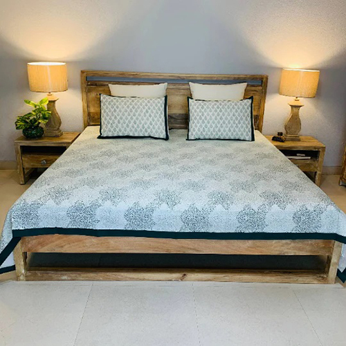 Carbon Grey Print Bed Sheet