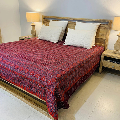 Neelofar_s Ajrakh Kantha Bed Cover