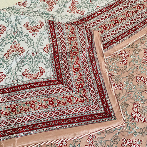 Neelofar_s Beautiful Hand Blocked Print Reversible Single Comforter