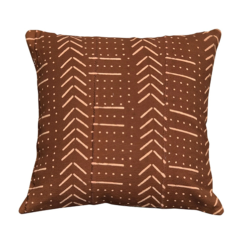 Brown Mudcloth Cushion Cover In 16 x 16 Inches by Neelofar_s