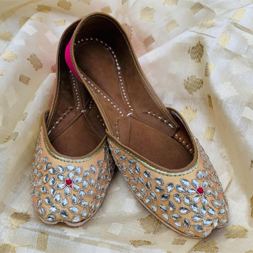 Punjabi Juttis With Kundan Work