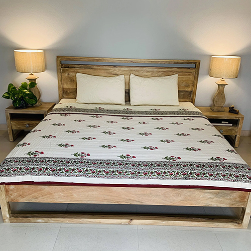 Neelofar_s Beautiful Hand Blocked Print Reversible Double Quilt