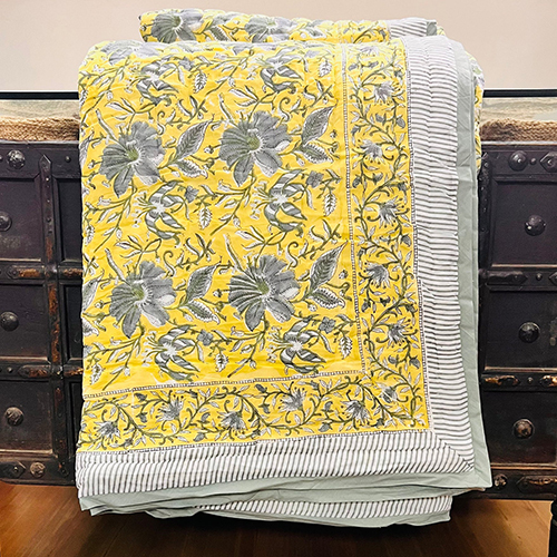 Neelofar_s Beautiful Hand Blocked Print Reversible Double Quilt